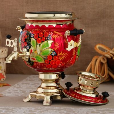 Самовар «Рябина», овал, 3 л, электрический