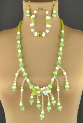 Комплект Кахолонг, кошачий глаз "Летний дождь" арт.ВАН-622