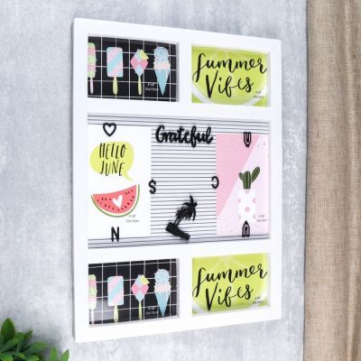 Фоторамка пластик на 6 фото 10х15 см "Коллаж" белая 45х33 см