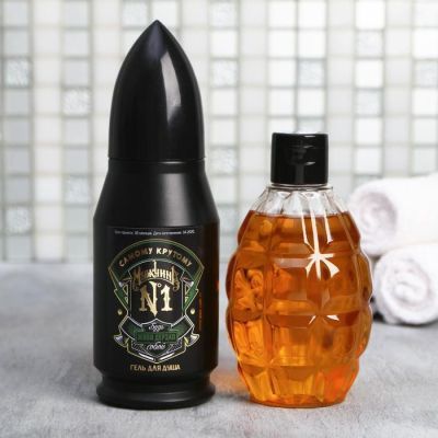 Набор "С 23 Февраля" гель для душа пуля, аромат парфюма, шампунь граната