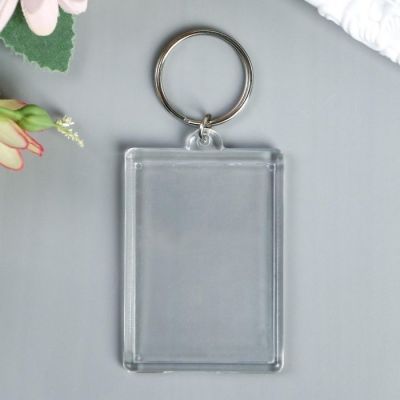 Брелок под Ваше фото (акрил, 4 х 5,6 см),  вставка для фото 3,5 х 5 см