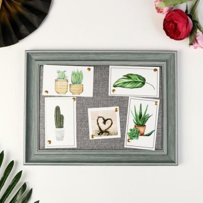 Фоторамка пластик на 5 фото 8х8; 10х10; 9х13 см "Текстура серая" 30х40 см