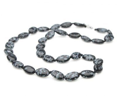 Бусы Обсидиан "Кэтти" арт.НОБ-3(9-14)-48-3