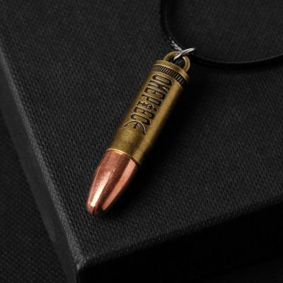 Кулон мужской "Пуля", цвет золотой в чернёном серебре, 42 см