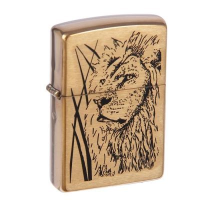 Зажигалка ZIPPO 204B Proud Lion с покрытием Brushed Brass