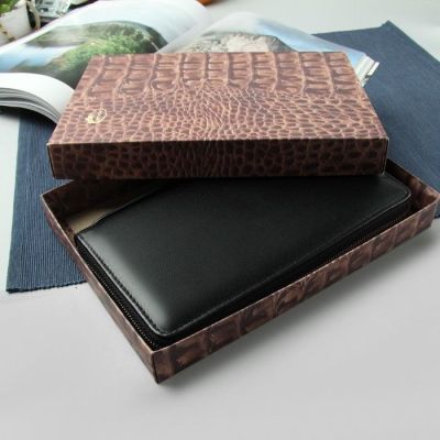 Кошелёк мужской с ручкой, 2 отдела, цвет чёрный