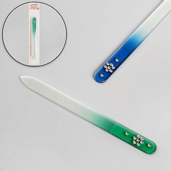 Пилка стеклянная для ногтей «Цветок», 12 см, цвет МИКС