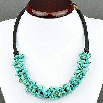 Колье Прес. Бирюза "Аквилегия" арт.П2804