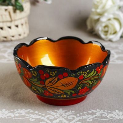 Салатник, резной, 16×10 см, хохлома