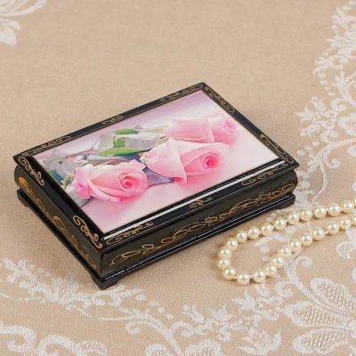 Шкатулка «Розы», 10×14 см, лаковая миниатюра