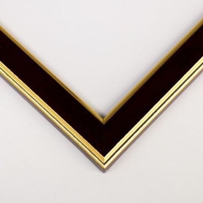 Фоторамка пластик 30х40 см "Шоколад с золотой двойной рамкой" 42,5х32,5 см