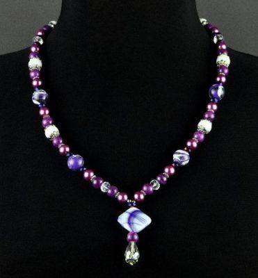 Бусы Агат, кахолонг, хрусталь "Синичка" арт.АНТ-386