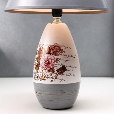 Лампа настольная керамика "Букет с пионами" Е14 220В 37х25х25 см