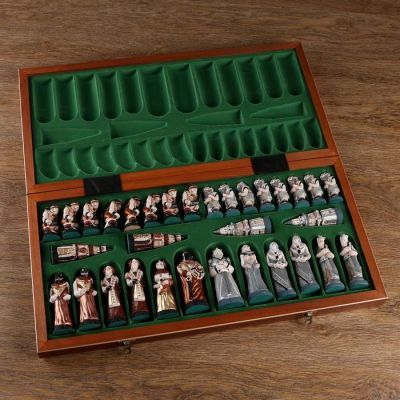 Шахматы "Мраморные", 55,5Х55,5 см, король h=10.5 см, пешка h-7см