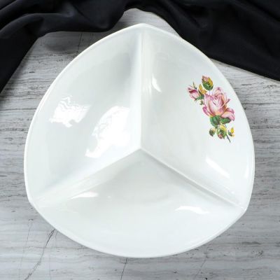 Менажница "Орешник", белая, с деколью, микс