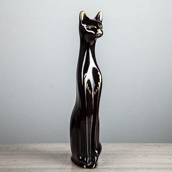Копилка "Кот", глазурь, чёрная, 42 см