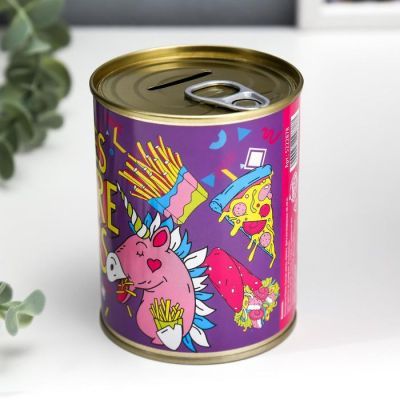 Копилка-банка металл "Fries before guys"