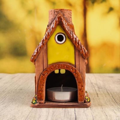 Аромалампа Домик «Хижина», 10 см, ручная работа  микс