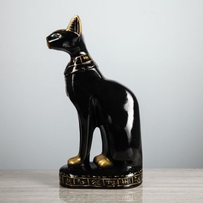 Копилка "Кот Сфинкс", покрытие лак, чёрная, 43 см