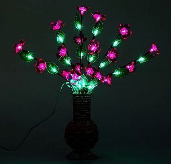 Светодиодная ваза плетенная (60х16 см. фиолетовый)