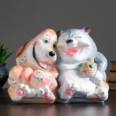 Копилка "Кот с собакой" 22х30см