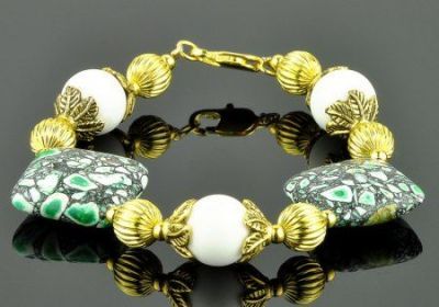 Браслет Кахолонг "Весенний букет" арт.КАП-612