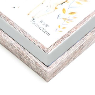 Фоторамка пластик 15х20 см "Зеркало с обводкой под дерево" 25х20,4 см