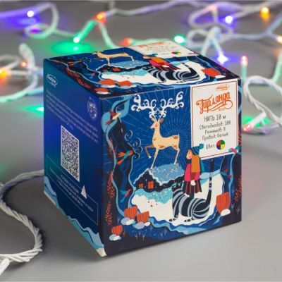 Гирлянда «Нить» 10 м, IP20, белая нить, 100 LED, свечение мульти, 8 режимов, 220 В