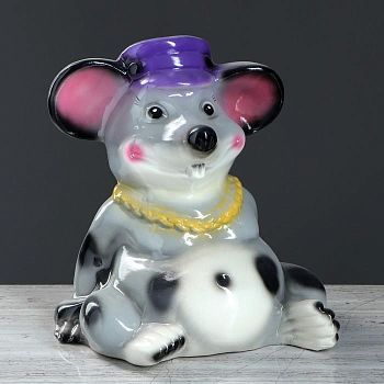 Копилка "Мышка толстопуз", глянец, разноцветный, 27 см