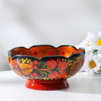 Салатник, резной, 16×7 см, хохлома