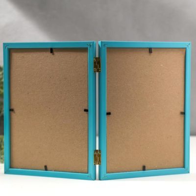 Фоторамка пластик 15х21 двойная, бирюза