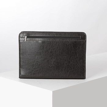 Папка деловая на молнии, выдвижные ручки, цвет коричневый