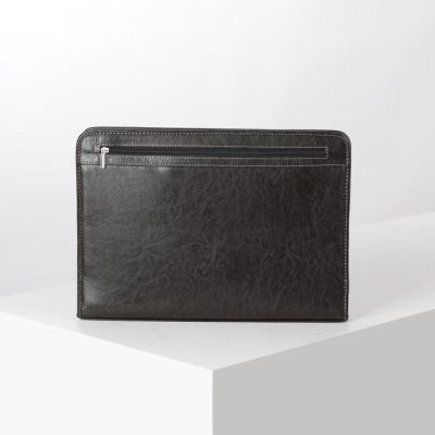 Папка деловая на молнии, выдвижные ручки, цвет коричневый