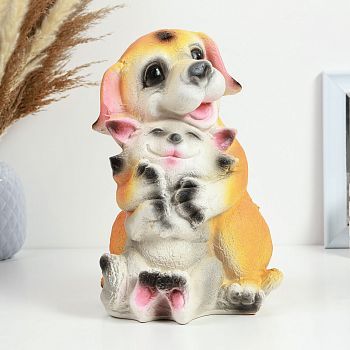 Копилка "Собачка с кошкой"  (25 х 17 х 20 см), гипс