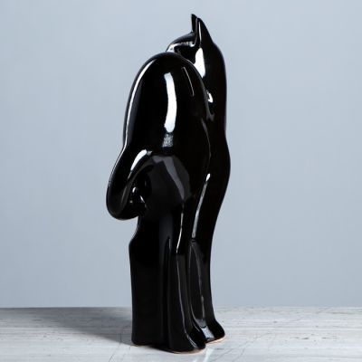 Копилка "Кошка сиамская", покрытие глазурь, чёрная, 34 см