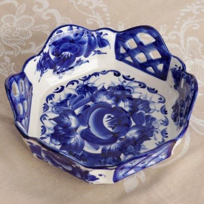 Сухарница «Уют», 20×20×10 см, гжель