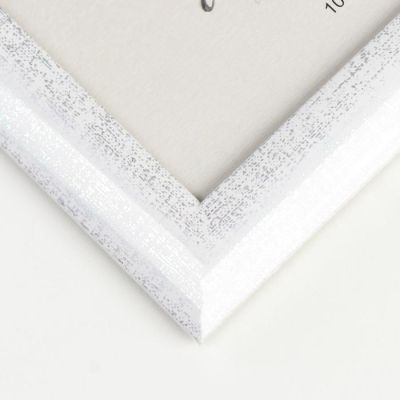 Фоторамка пластик 10х15 см "Серебряная патина на белом" 18х13 см