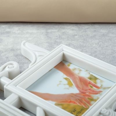 Фоторамка пластик на 3 фото 10х10, 10х15 см "Велосипед" белая 23,5х40 см