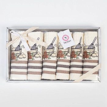 Набор вафельных полотенец 35х45 см KASE-372, 6  шт