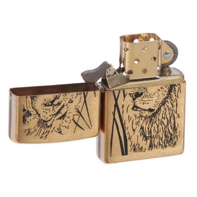 Зажигалка ZIPPO 204B Proud Lion с покрытием Brushed Brass