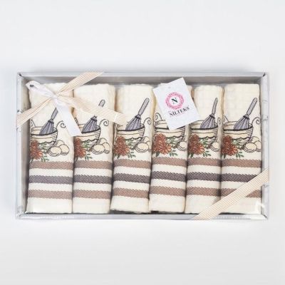 Набор вафельных полотенец 35х45 см KASE-372, 6  шт