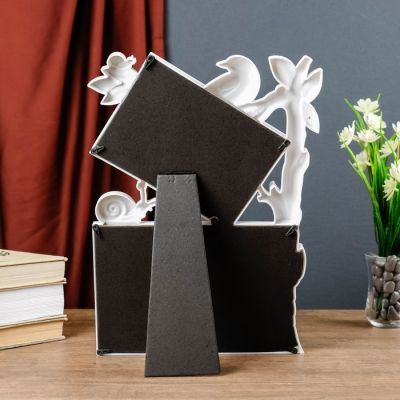 Фоторамка пластик на 2 фото: 10х15 см и 13x18 см "Дерево и улитка" белая 33,5х23 см