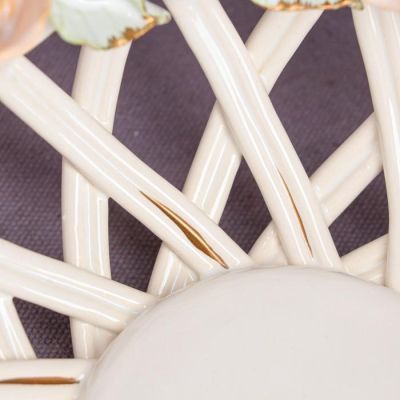 Конфетница "Звезда", белая, цветная лепка, плетение, 9 см, микс