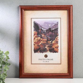 Фоторамка пластик "Гамма" 21х30 см каштан