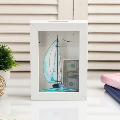 Копилка интерьерная пластик "Парусник" 17х12х3,8 см