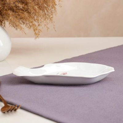 Тарелка "Рыбка", белая, с деколью, 22 см, микс