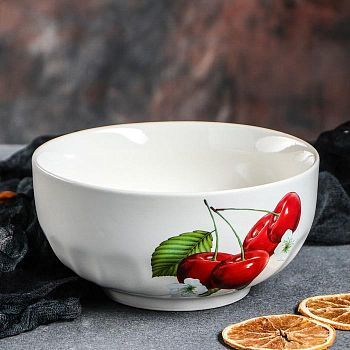 Салатник "Ягодка", с деколью, 0.7 л, микс