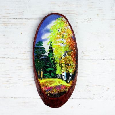 Панно на спиле "Осень", 27-31 см, каменная крошка, вертикальное