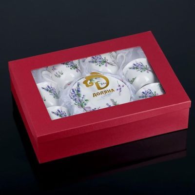 Сервиз чайный Доляна «Лаванда»,12 предметов: 6 чашек 220 мл, 6 блюдец