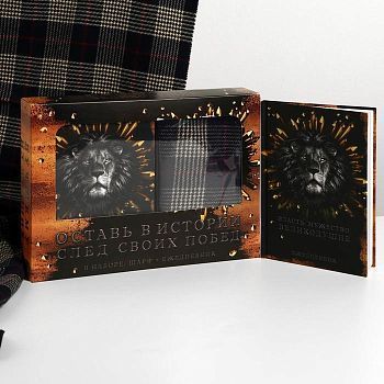 Набор "Мужчине №1", теплый шарф и ежедневник